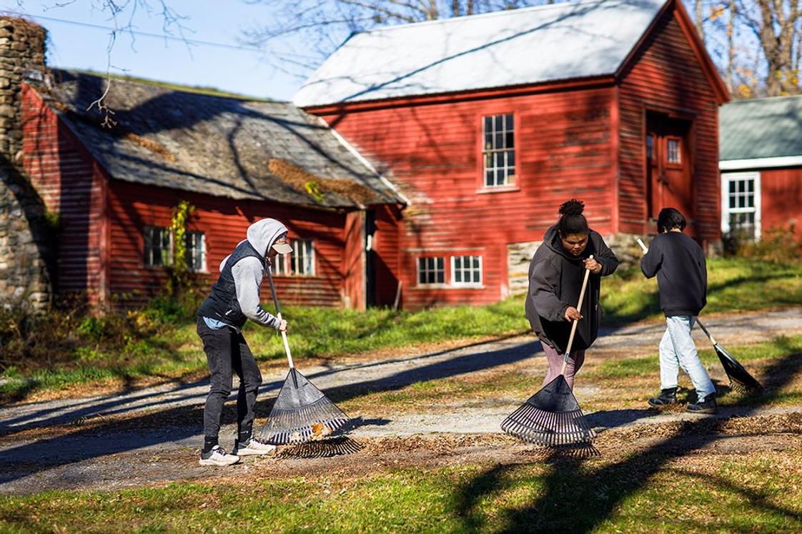 The Putney School Photo #14 - Each fall and spring, students, faculty, and staff spread out across campus to prepare garden beds, clear trails, repair outdoor furniture, rake leaves, split wood, and paint barns and buildings. Work Day is a chance to care for the campus together while experiencing the satisfaction of shared physical work done in good company.