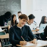 Stuart Hall School Photo #19 - Students get excited to learn in Ms. McDonald's English class!