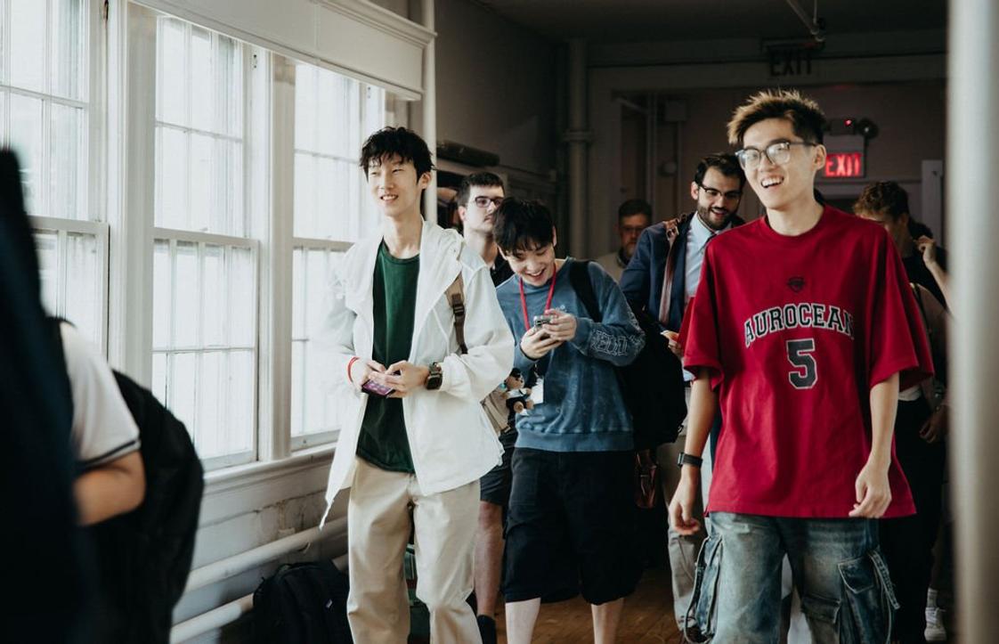 Stuart Hall School Photo #14 - Students make their way to class on campus